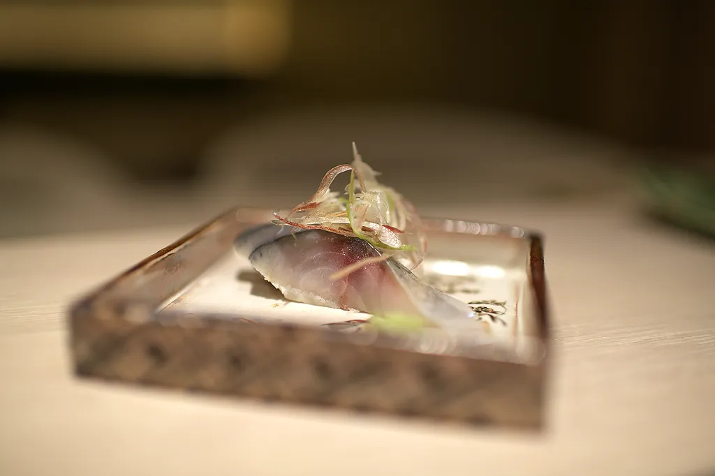 A course presented on a lacquered tray